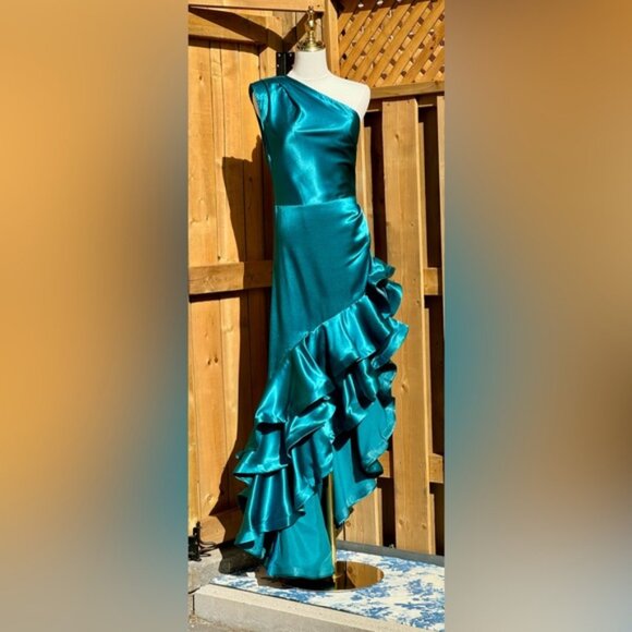 🆕 BRONX & BANCO Monica Turquoise Gown, Sz S US 4- Moving sale - Picture 3 of 15